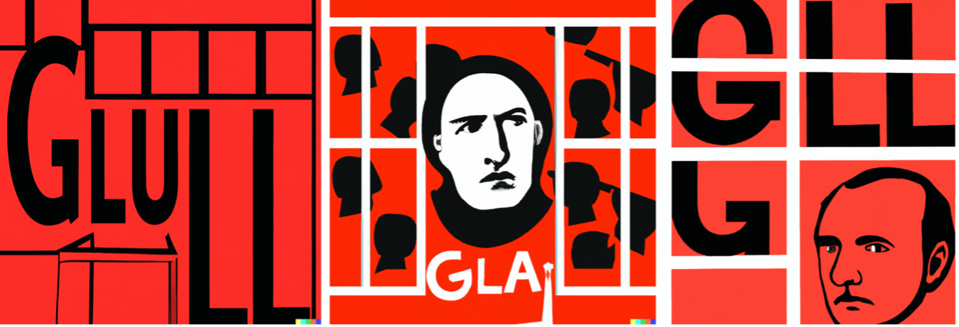 Kuva 3. Open AI:n DALL-E:lla tehty kuva aiheesta Gulag graphic art.