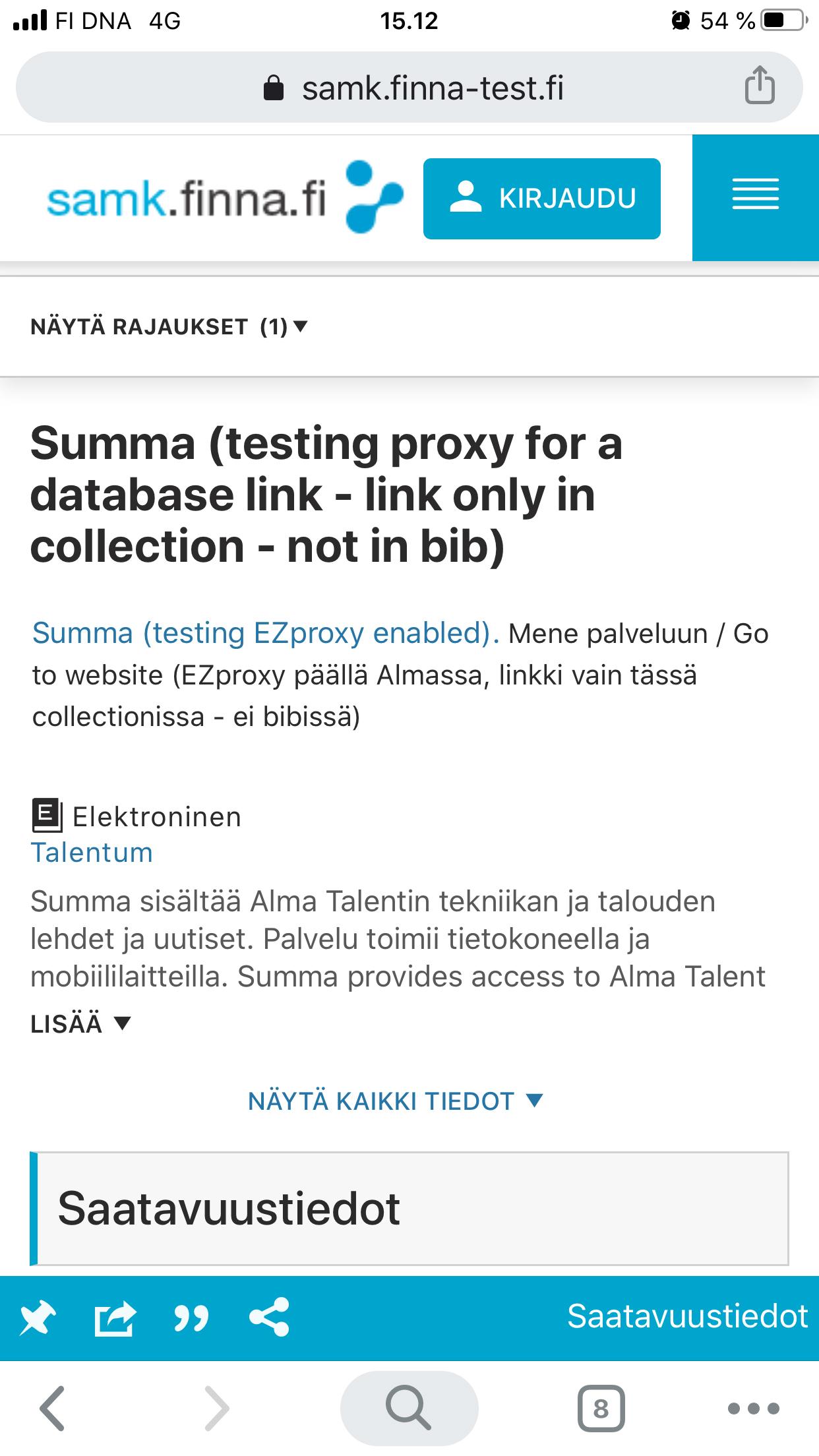 Proxyn määrittely Almassa, harjoittelemalla oppii.