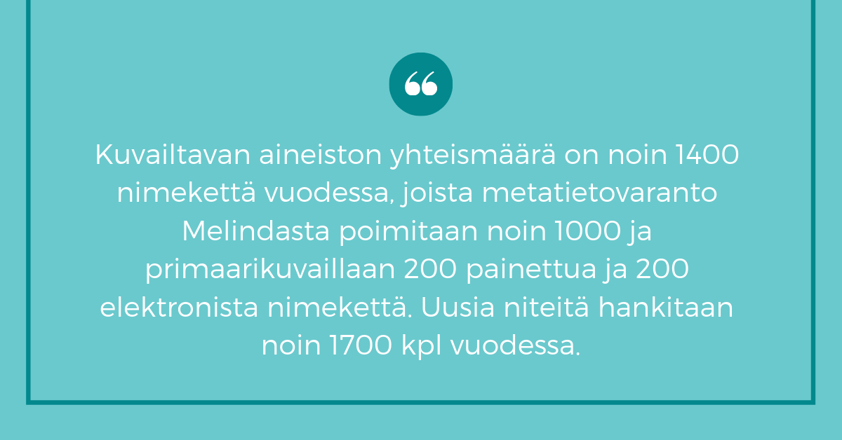 Kuvailtavan aineiston kokonaismäärät Savoniassa.